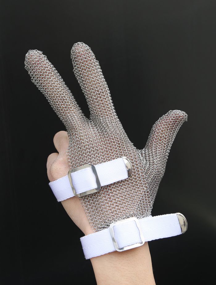 3 Fingers Stainless Steel Cut-resistant Chainmail Gloves - Image 6