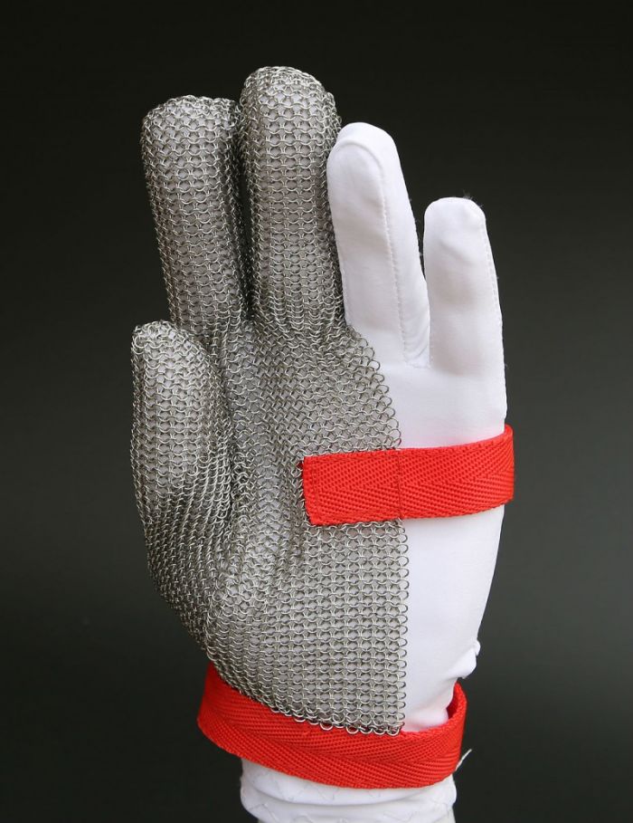 3 Fingers Stainless Steel Cut-resistant Chainmail Gloves - Image 7