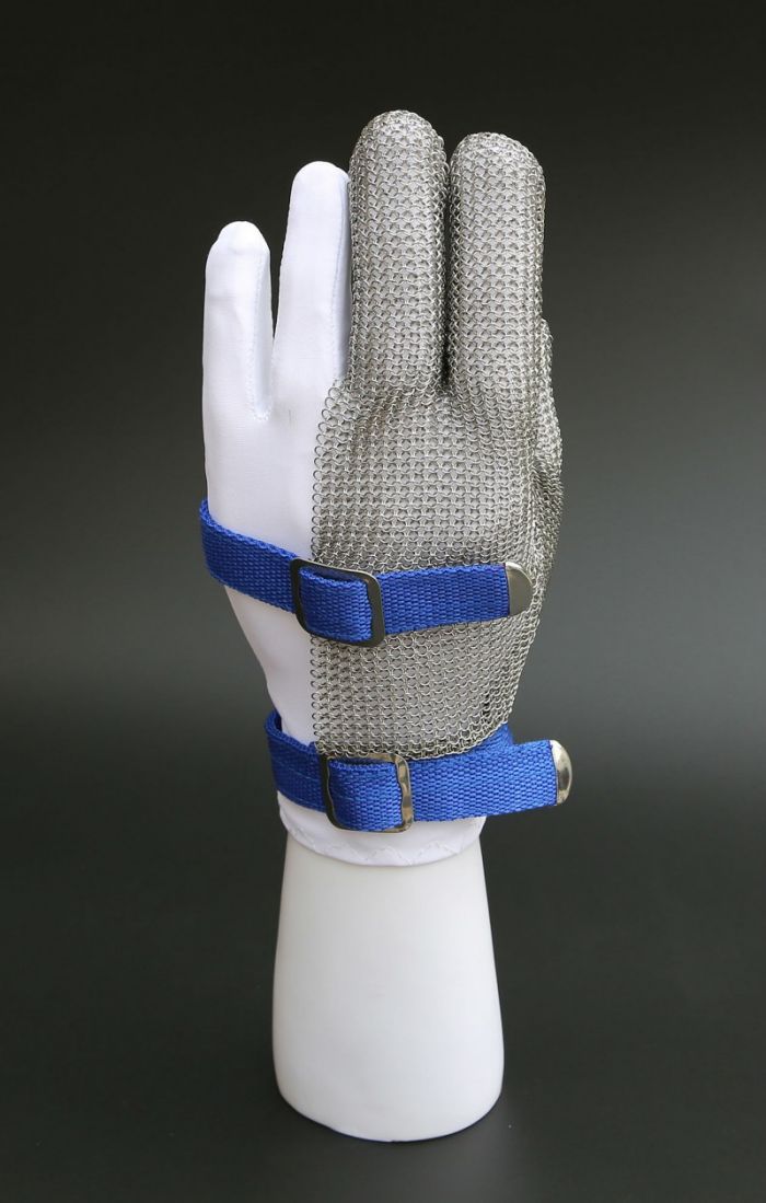3 Fingers Stainless Steel Cut-resistant Chainmail Gloves - Image 8