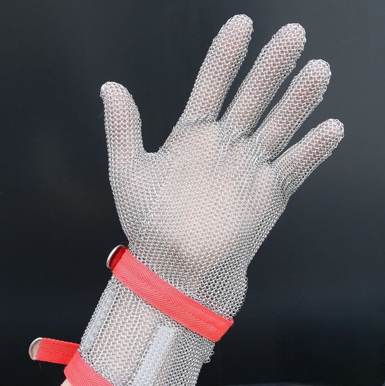 Long Cuff 5 Fingers Stainless Steel Cut-resistant Chainmail Gloves - Image 4