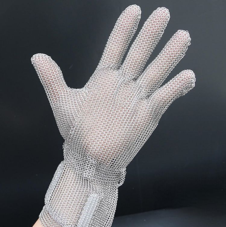 Long Cuff 5 Fingers Stainless Steel Cut-resistant Chainmail Gloves - Image 5