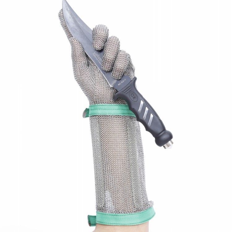 Long Cuff 5 Fingers Stainless Steel Cut-resistant Chainmail Gloves - Image 2